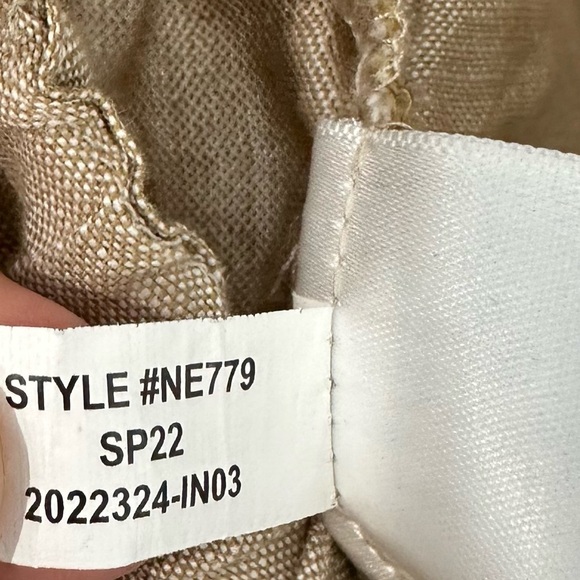 Madewell Linen-Blend Ruffle Tie-Back Jumpsuit in Seed Khaki size 12 - Picture 8 of 9